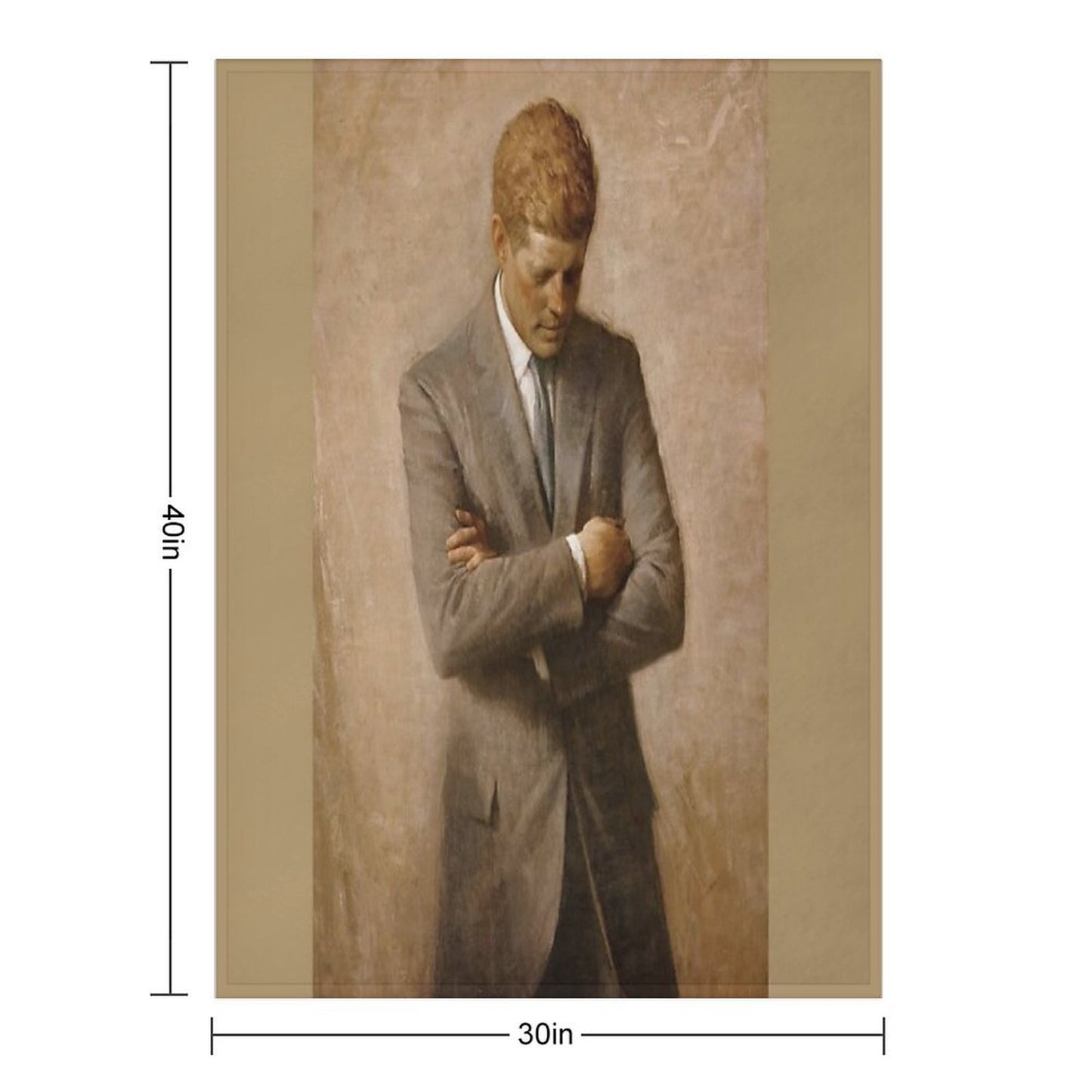 John F Kennedy Official Portrait by Aaron Shikler Throw Blanket