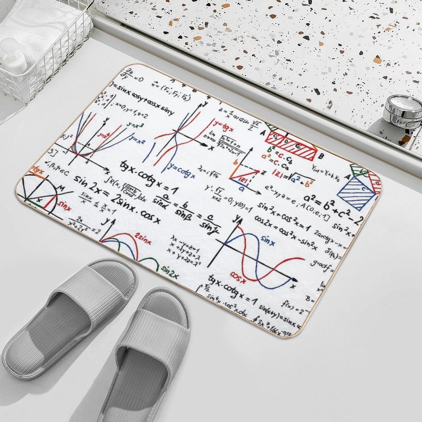 Mathematics Formulas Numbers Bath Mat