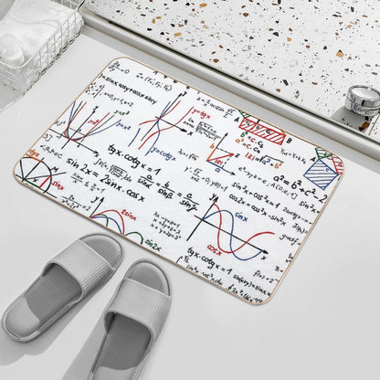Mathematics Formulas Numbers Bath Mat