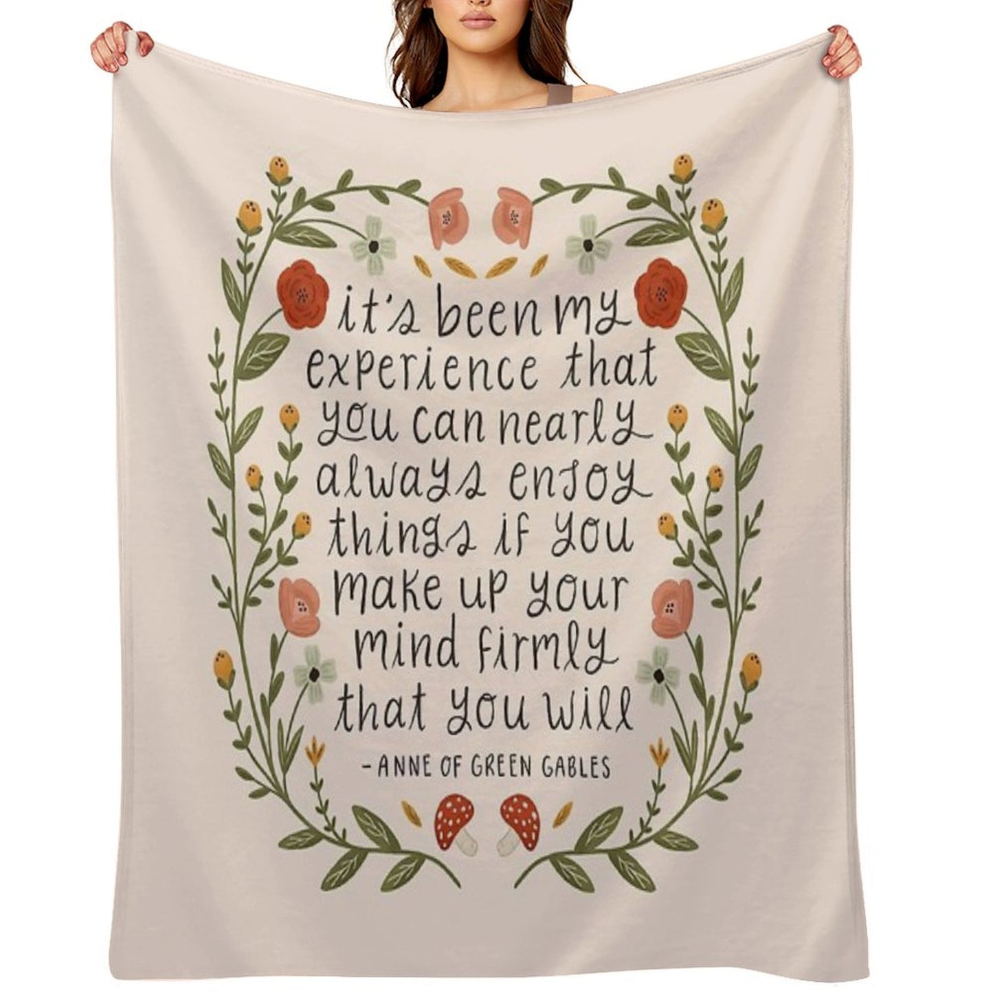 Anne of Green Gables Enjoy Things Quote Throw Blanket