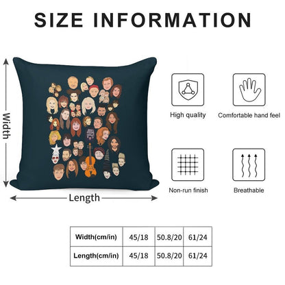 Icons of The Eurovision Song Contest Soft High-Density Material Throw Pillow