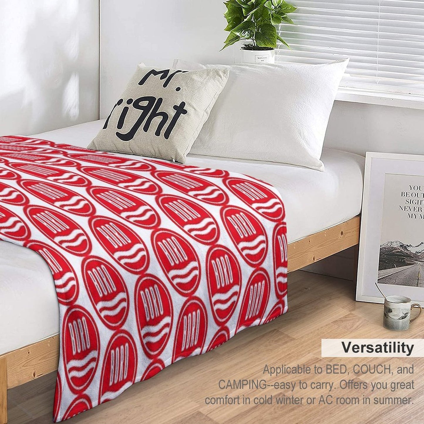 The Imperial Power of The Boro Red Throw Blanket