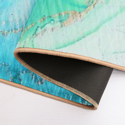 Turquoise Aqua Gold Ocean  Pet-Safe Bath Mat