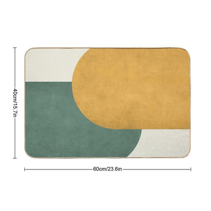 Half Circle Colorblock - Gold Green Bath Mat