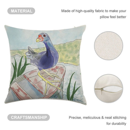 Jewel of The Marsh Linen Throw Pillow Cover