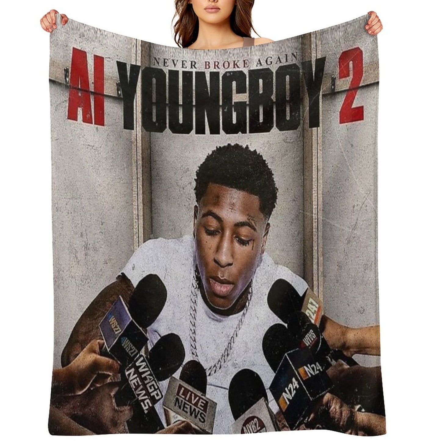 Threeboy Young Boy Never Broke American Tour 2020 Throw Blanket