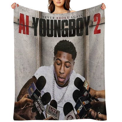 Threeboy Young Boy Never Broke American Tour 2020 Throw Blanket