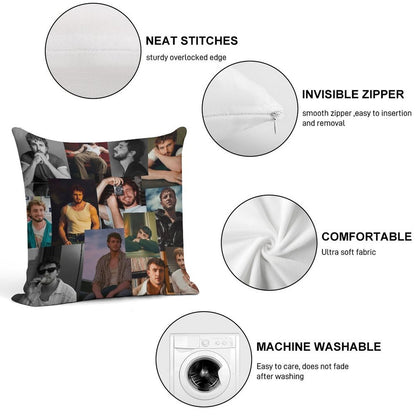 Paul Mescal Collage Soft Durable Construction Throw Pillow