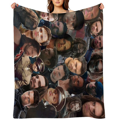 Winter Soldier Photo Collage Throw Blanket
