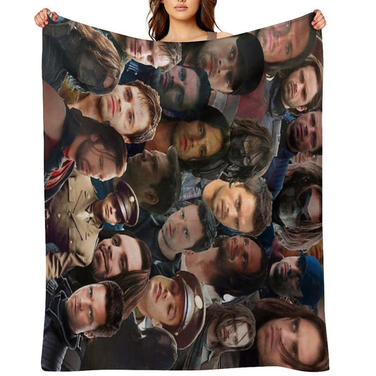 Winter Soldier Photo Collage Throw Blanket