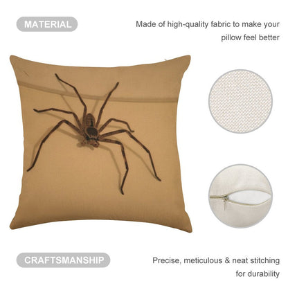 Australian Huntsman Spider Linen Throw Pillow Cover