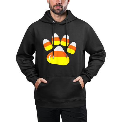 Halloween Costume Candy Corn Paw Dog Funny Pet For Dog Owner for Men Women Kids Medium-Weight Fabric Hoodie