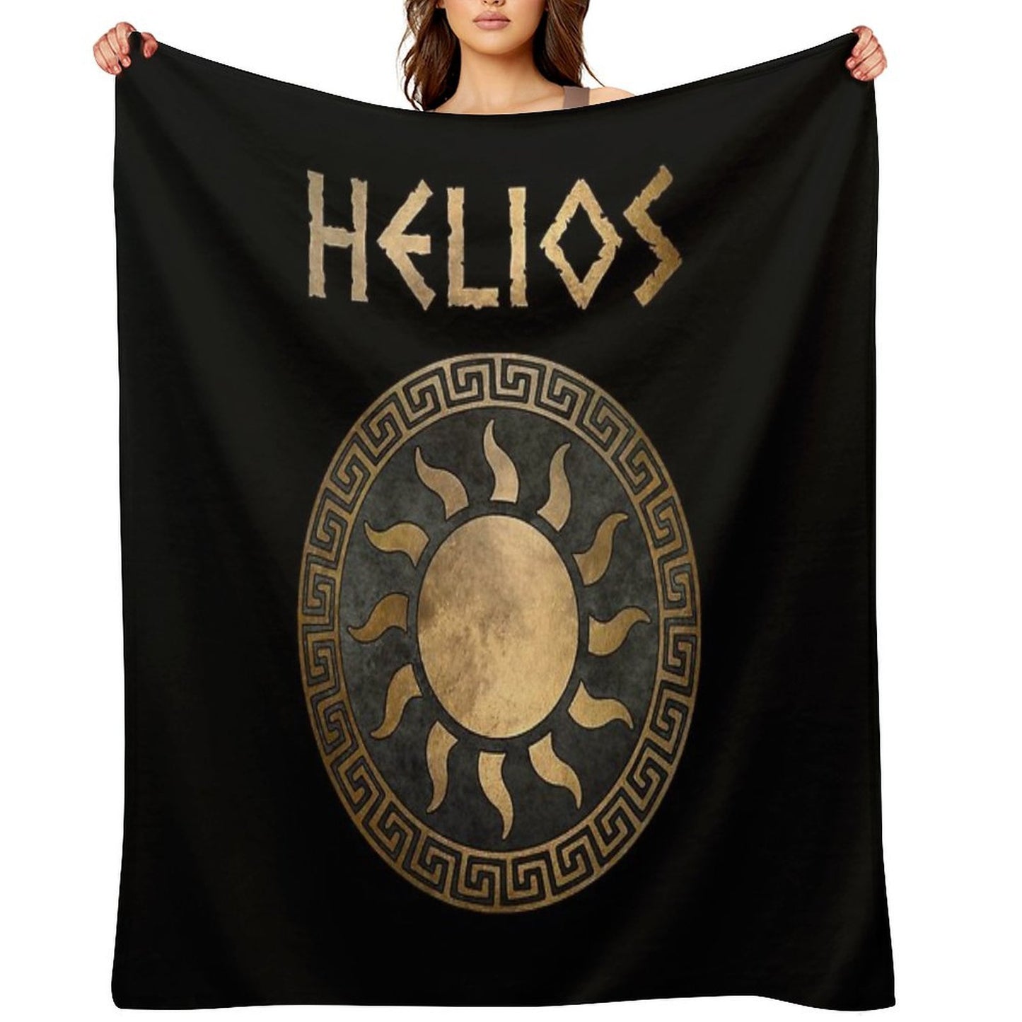 Helios Greek God of The Sun Ancient Symbol Throw Blanket
