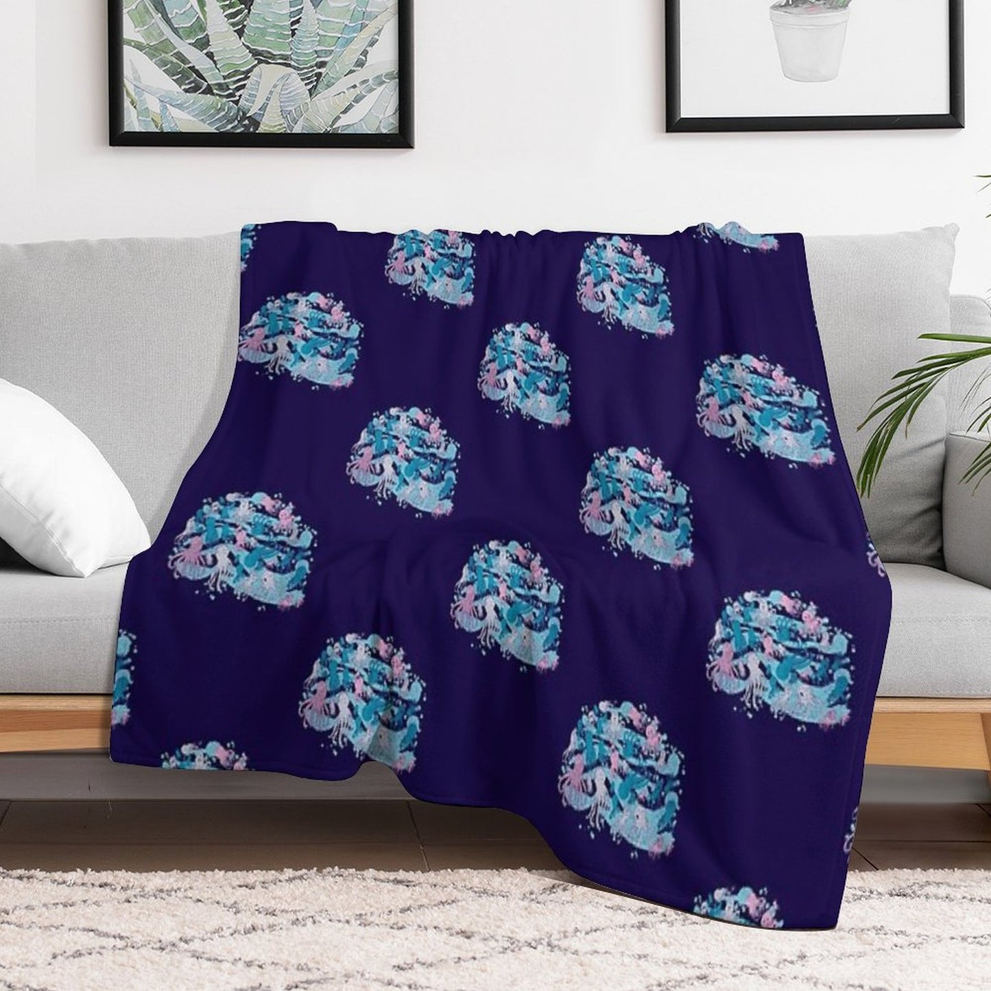 Octopus Party Throw Blanket