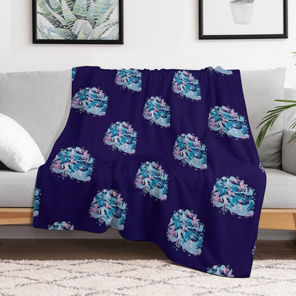 Octopus Party Throw Blanket