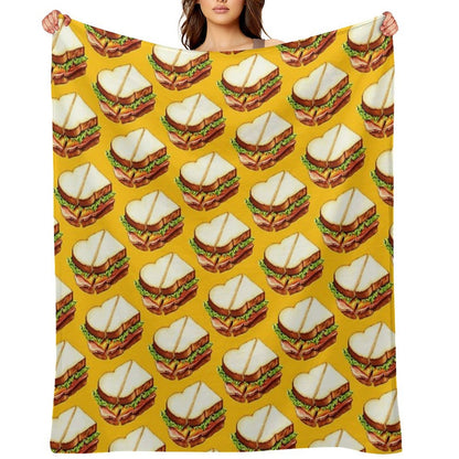 Ham Sandwich Pattern Throw Blanket