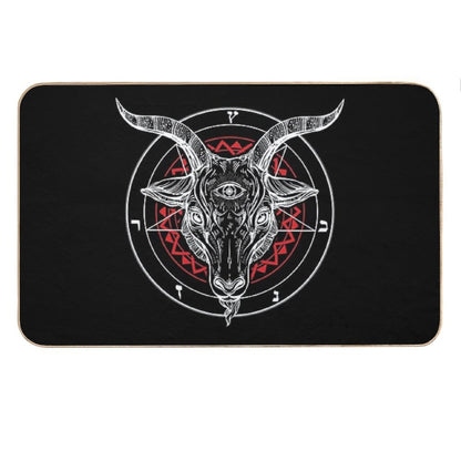Satanic Goat Baphomet Circle Satan Symbol  Lucifer Devil Bath Mat