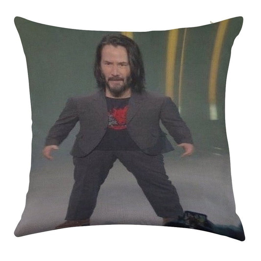 Baby Keanu Reeves Linen Throw Pillow Cover