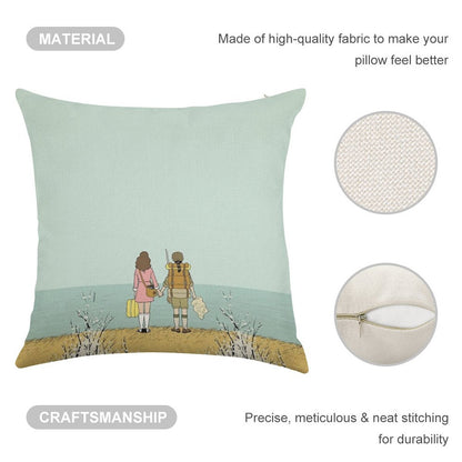 Wes Anderson Movie Linen Throw Pillow Cover