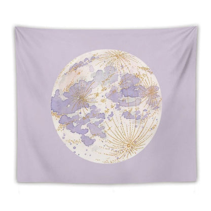 Lavendar Peach Moon Tapestry