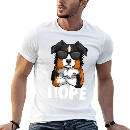 Australian Shepherd Aussie Dog  Rolled Sleeves T-Shirt