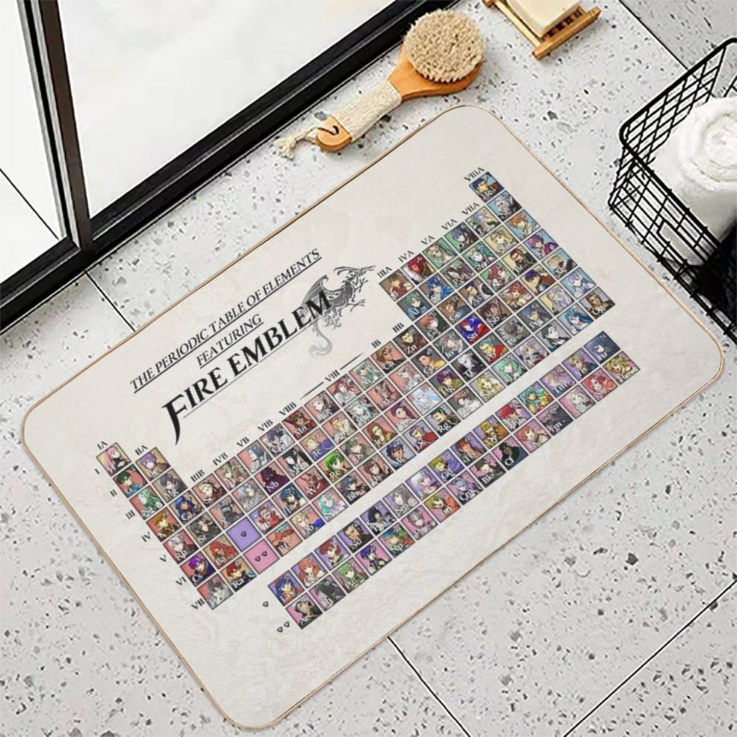 Periodic Table Fire Emblem  Eco-Friendly Bath Mat
