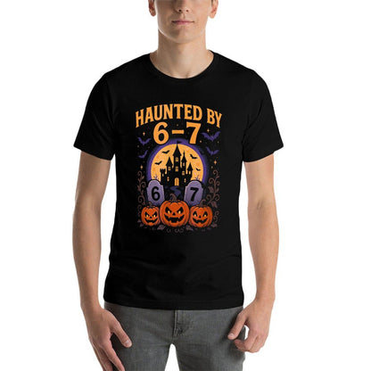 67 Funny Six Seven Gen Alpha Z Halloween 67 Haunted by 67  Rolled Sleeves T-Shirt