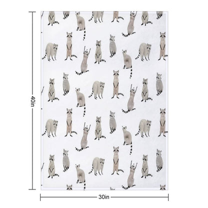 Raccoon Pattern Throw Blanket