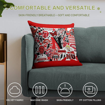 Northeastern Collage Soft Warmth Comfort Throw Pillow