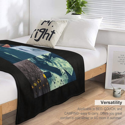 Film Noir Celebration of Old Movies Throw Blanket