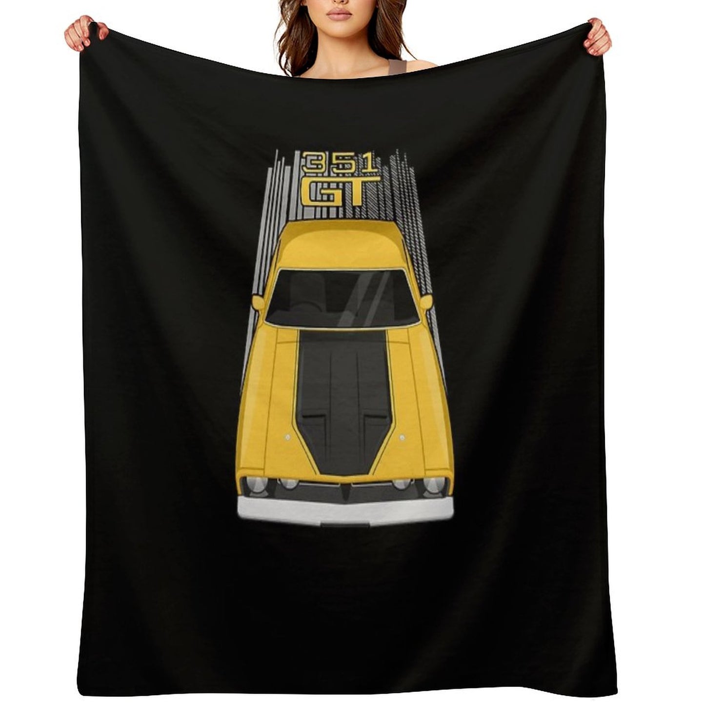 Ford Falcon XB GT 351 - Yellow Throw Blanket