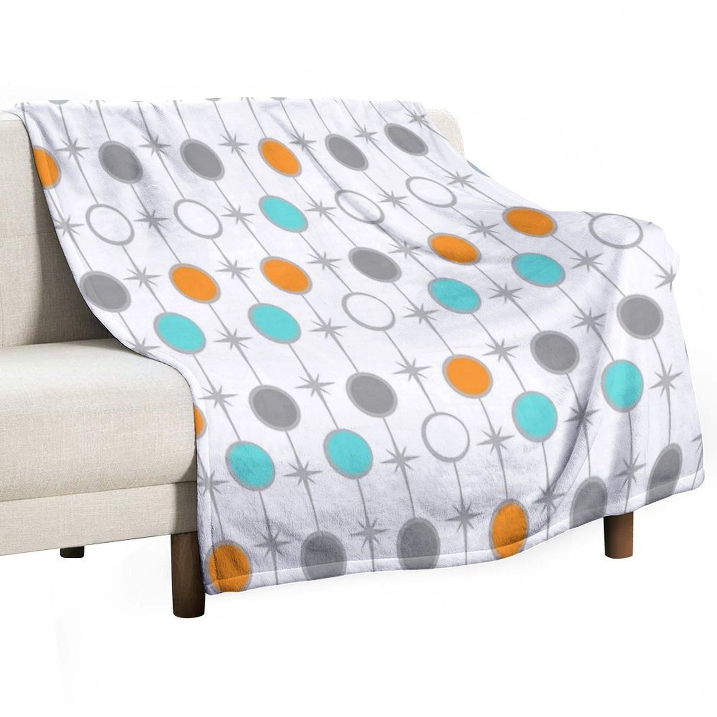 Retro Dots And Starbursts Throw Blanket
