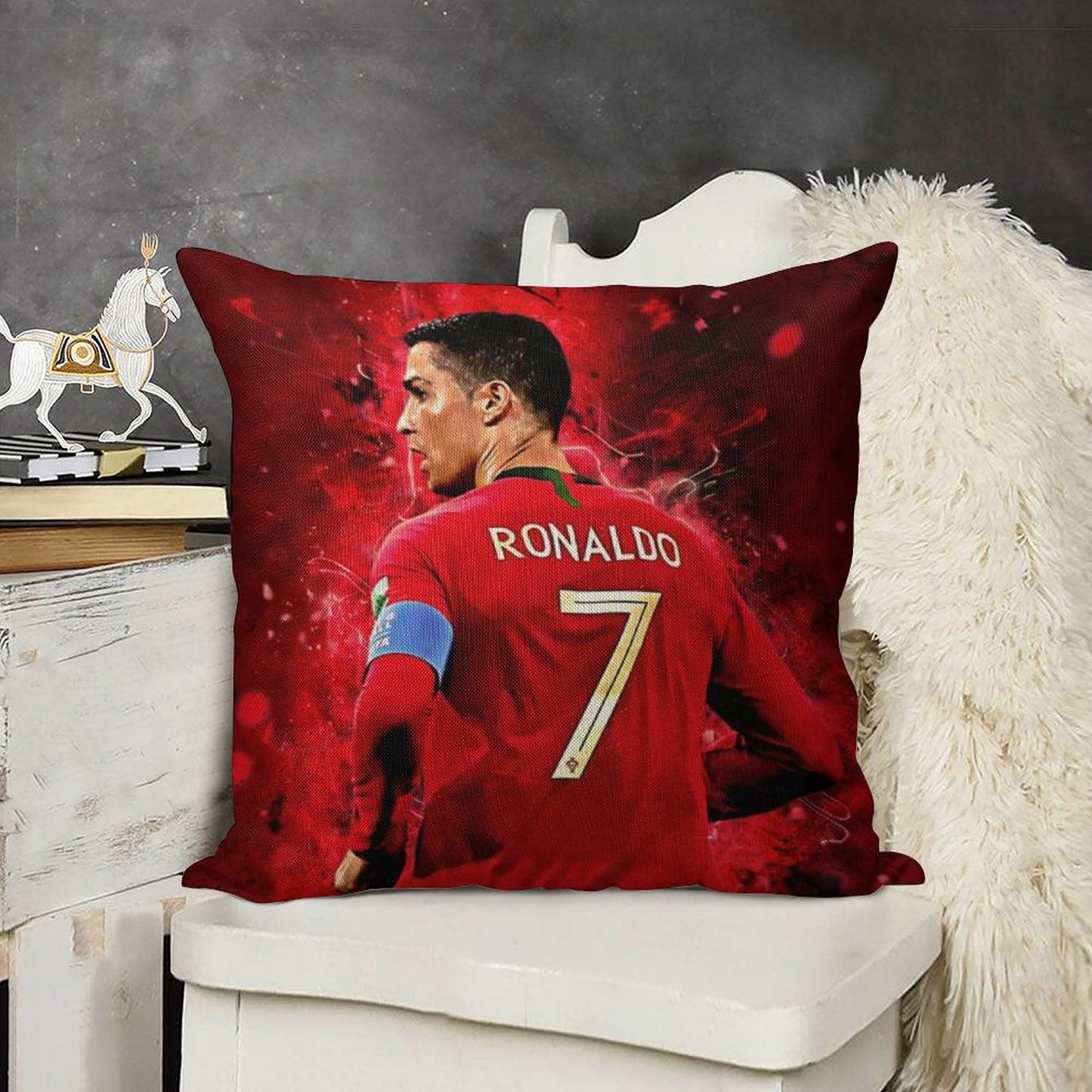 Cristiano Ronaldo Linen Throw Pillow Cover