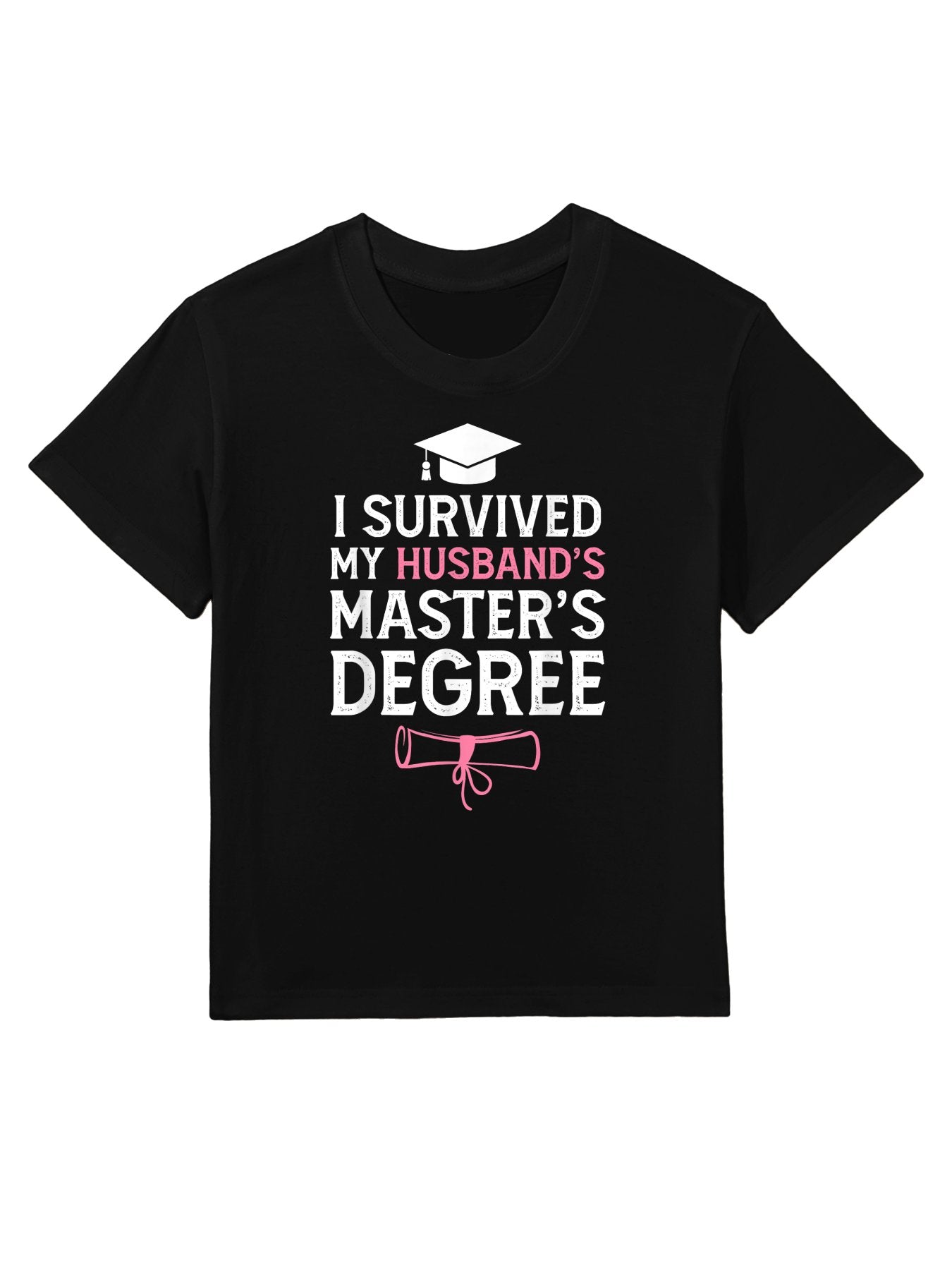 I Survived My Husbands Masters Degree Funny Graduation Kids T-Shirt