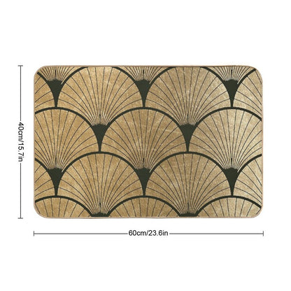 Art Deco Elegance - Golden Fan Bath Mat