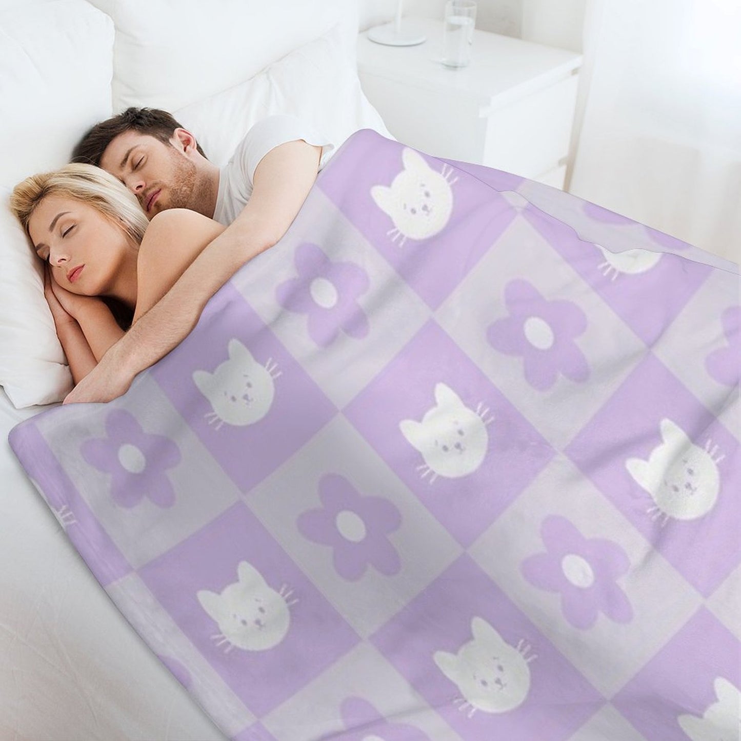 Kitten And Flowers Throw Blanket