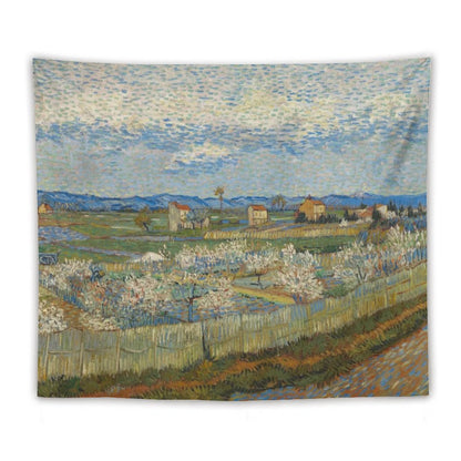 Van Gogh’s Peach Trees in Blossom Tapestry