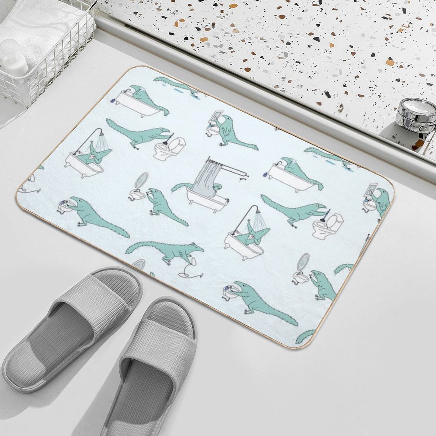 Bathroom Dinosaur Pattern Bath Mat