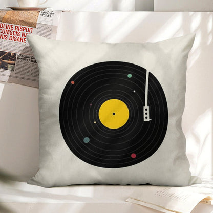 Music Everywhere Linen Throw Pillow Cover
