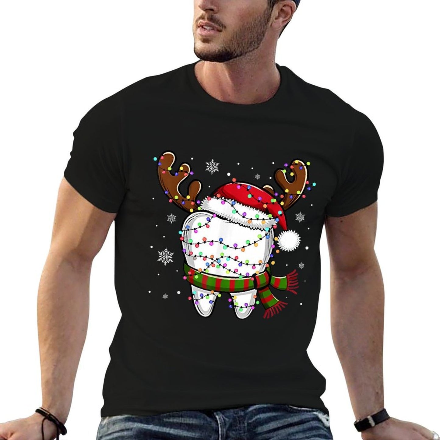 Funny Reindeer Christmas Lightsth Dental Hygiene Nurse  Versatile T-Shirt