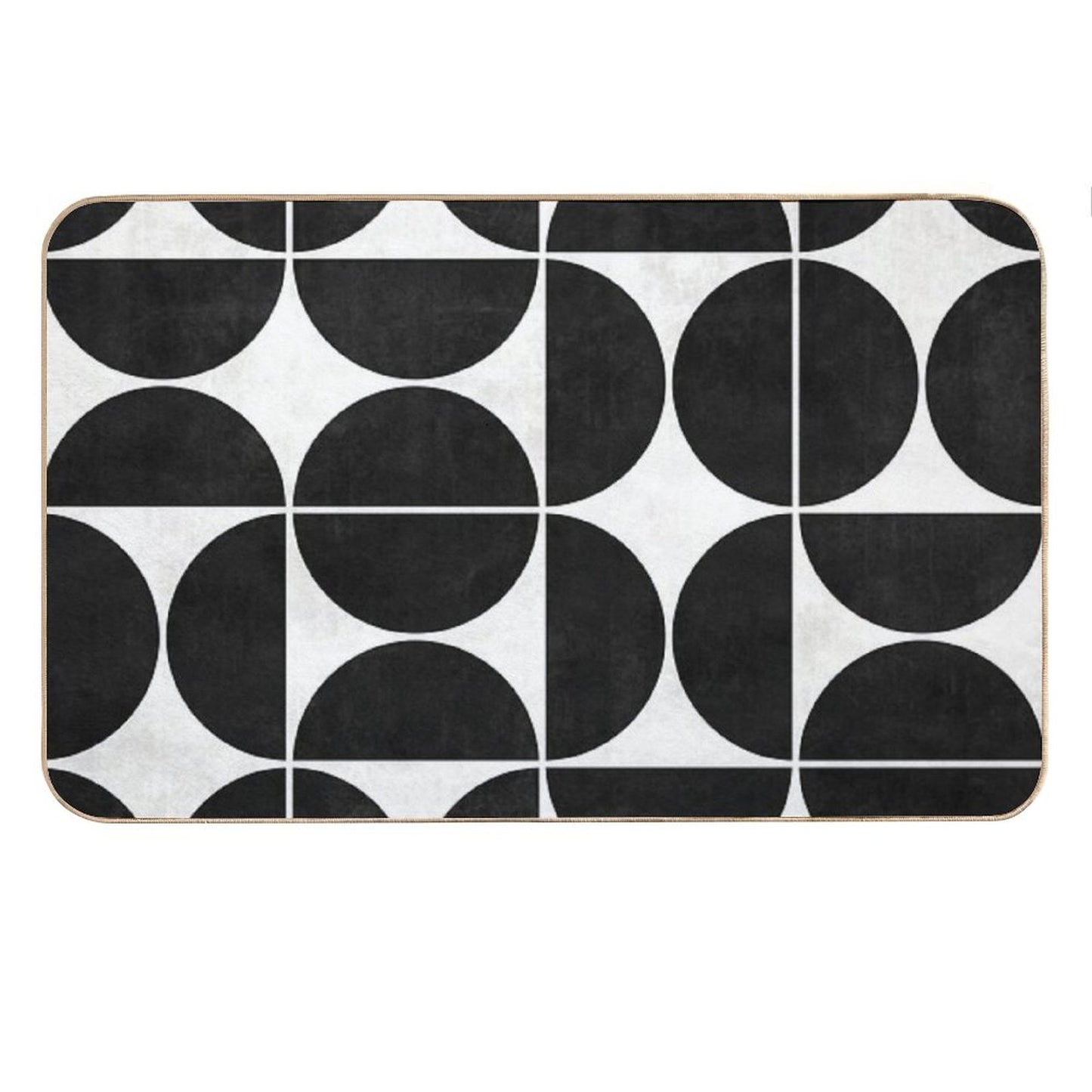 Mid-Century Modern Pattern No.3 - Black And White Concrete Bath Mat