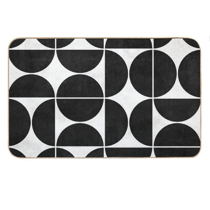 Mid-Century Modern Pattern No.3 - Black And White Concrete Bath Mat