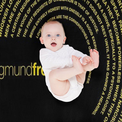 Sigmund Freud Quotes. (gold) Throw Blanket