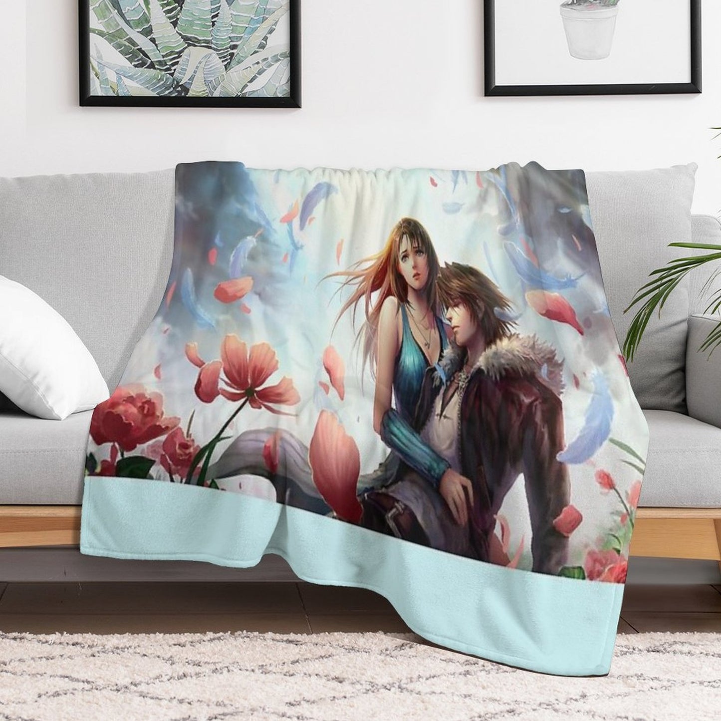 Squall Leonhart & Rinoa Heartilly Throw Blanket