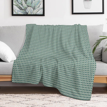 Tiny Diamond Petals in Green Throw Blanket