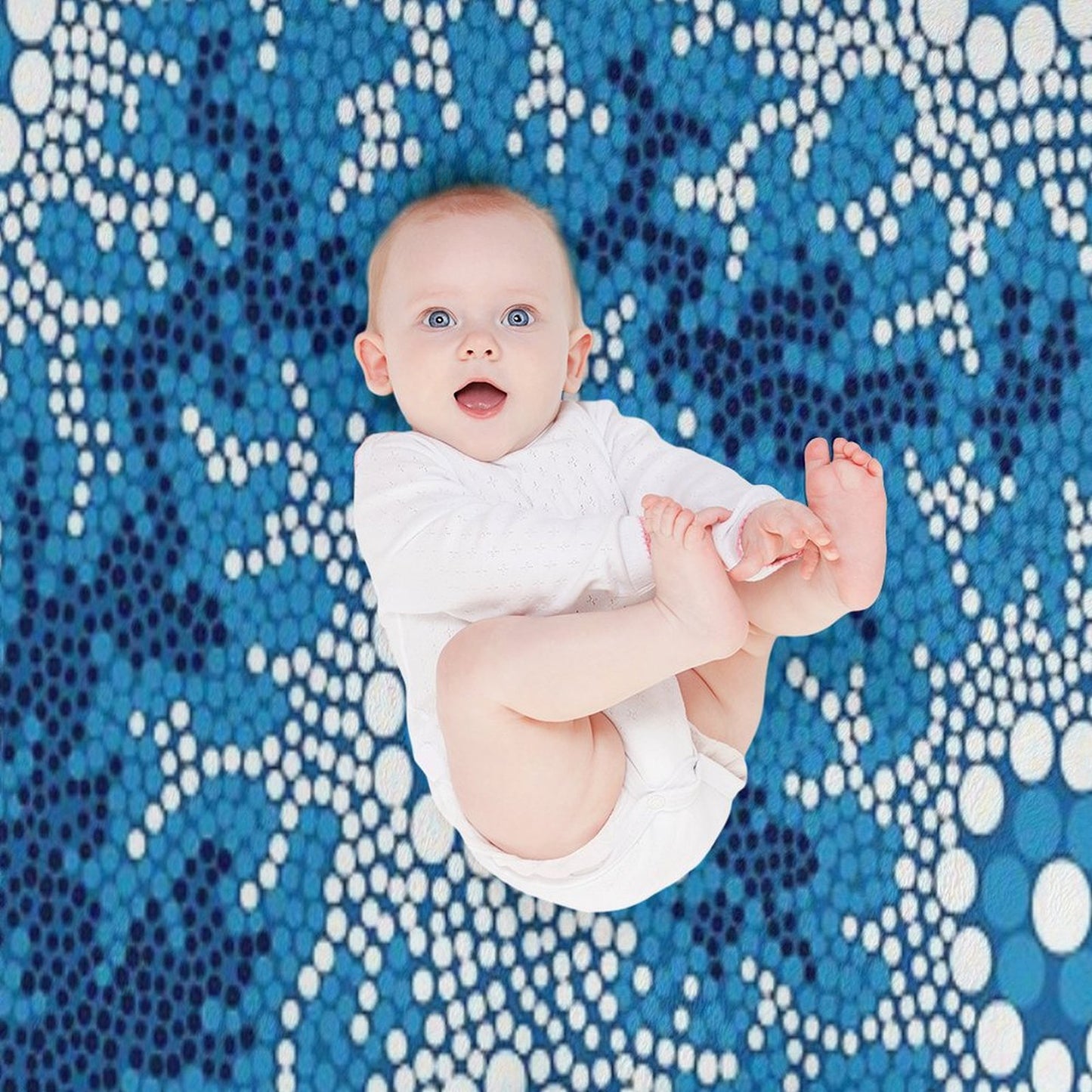 Aboriginal Art Authentic - Waterhole Dreaming Throw Blanket