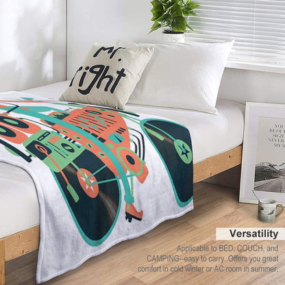 Party Bike. Music And Cycling Throw Blanket