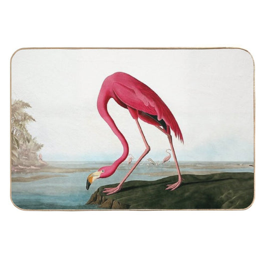 Vintage Pink Flamingo  Absorbent Bath Mat