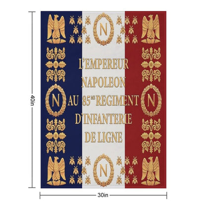 Napoleonic French 85th Regimental Flag Throw Blanket