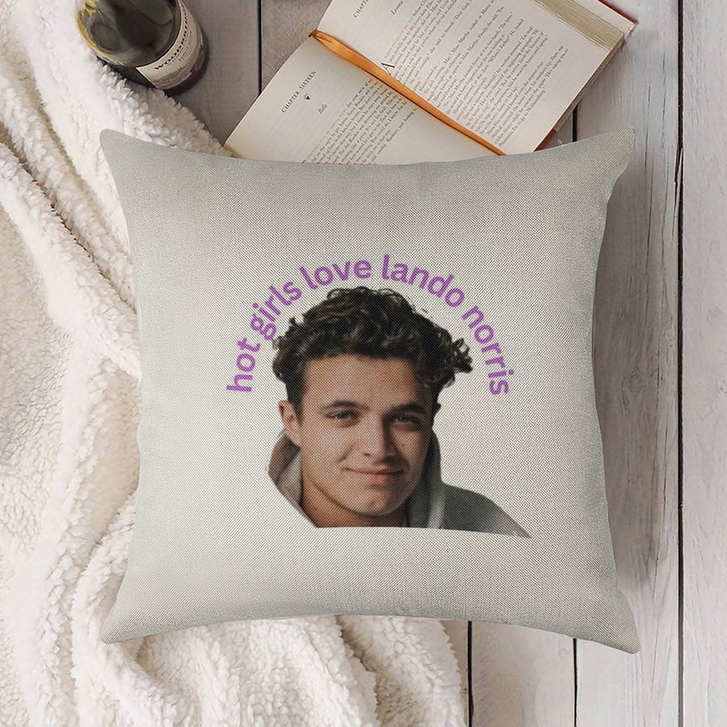 Hot Girls Love Lando Norris - Formula One Linen Throw Pillow Cover